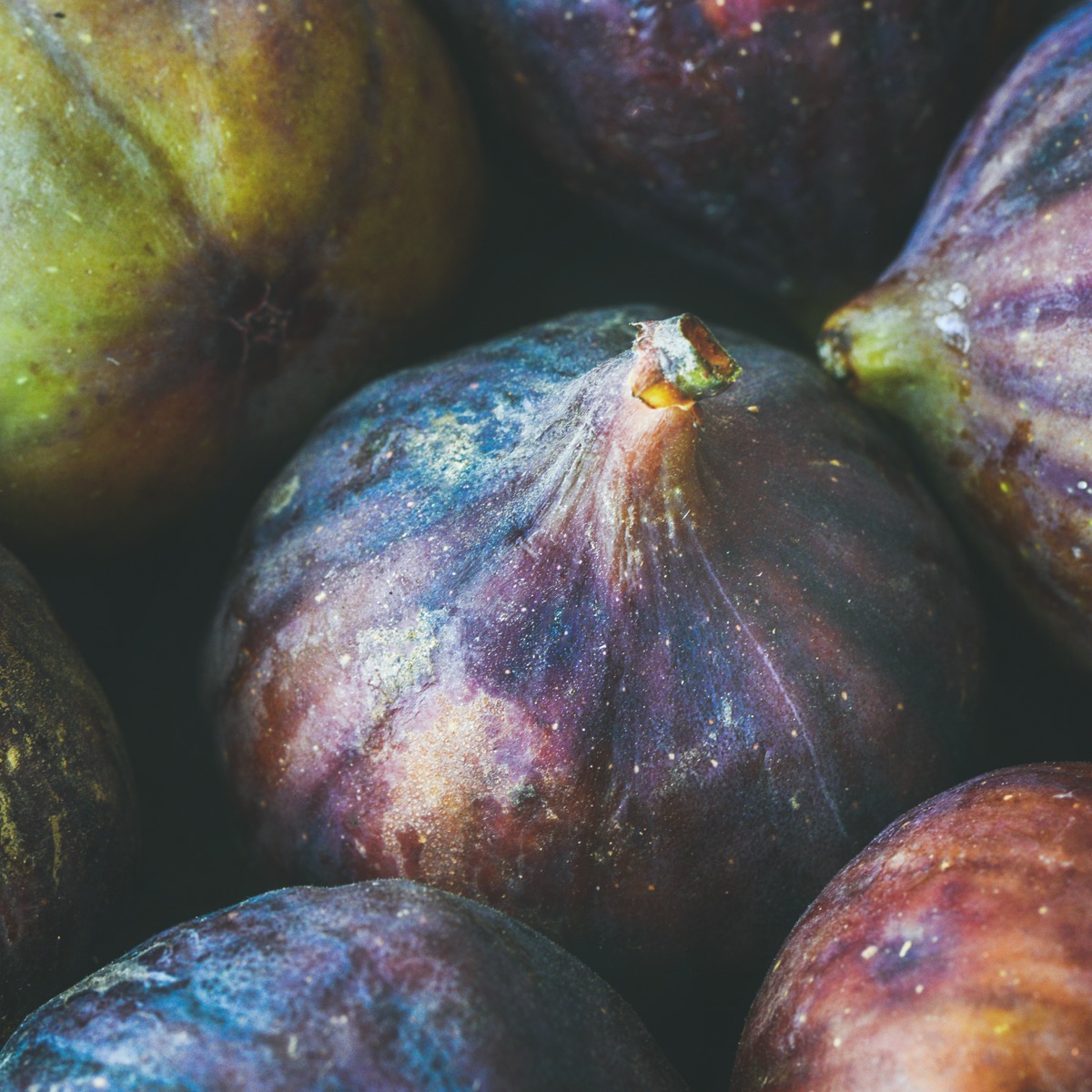 Fresh ripe purple figs